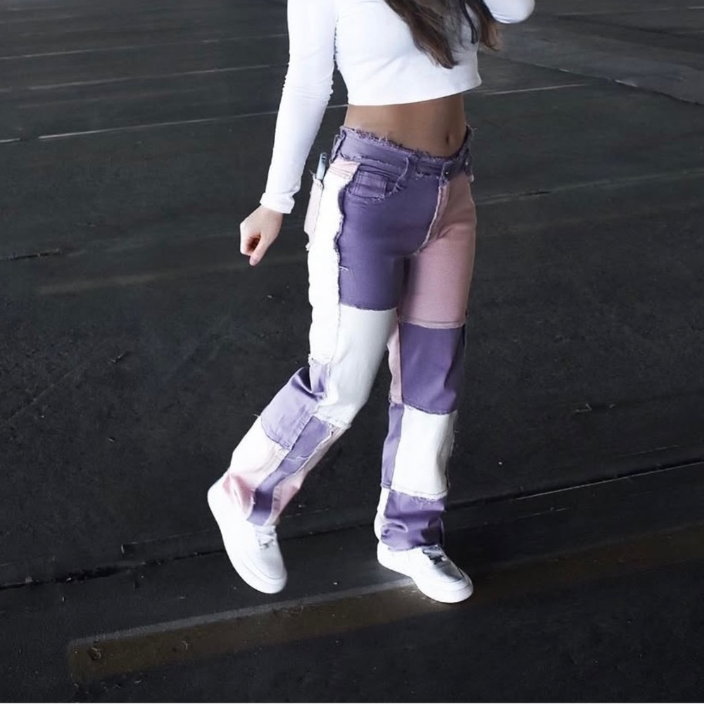 Colorblock Patchwork Pants